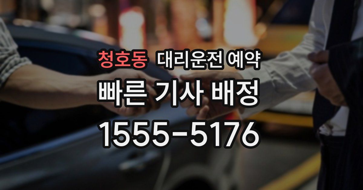 청호동 대리운전 예약