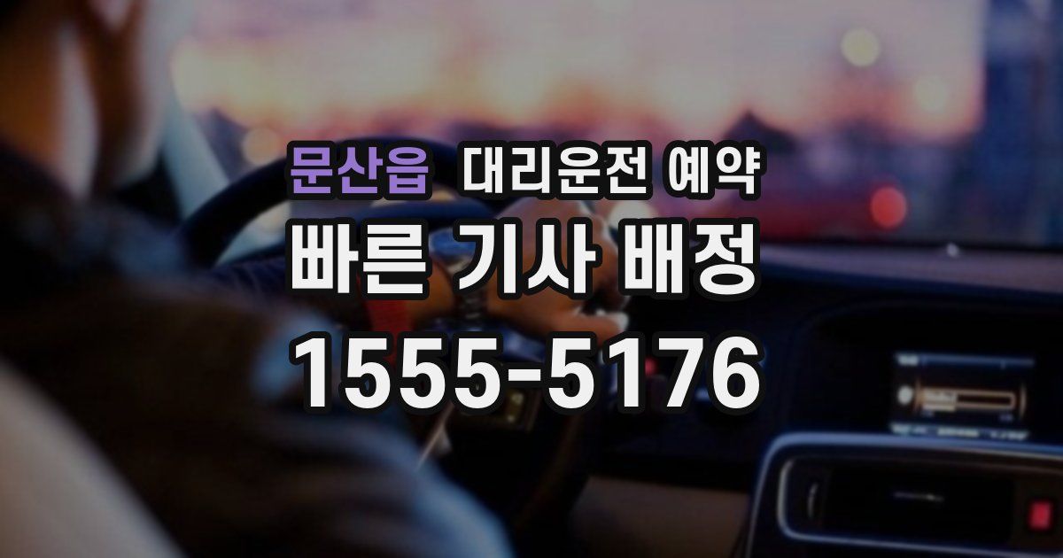 문산읍 대리운전 예약