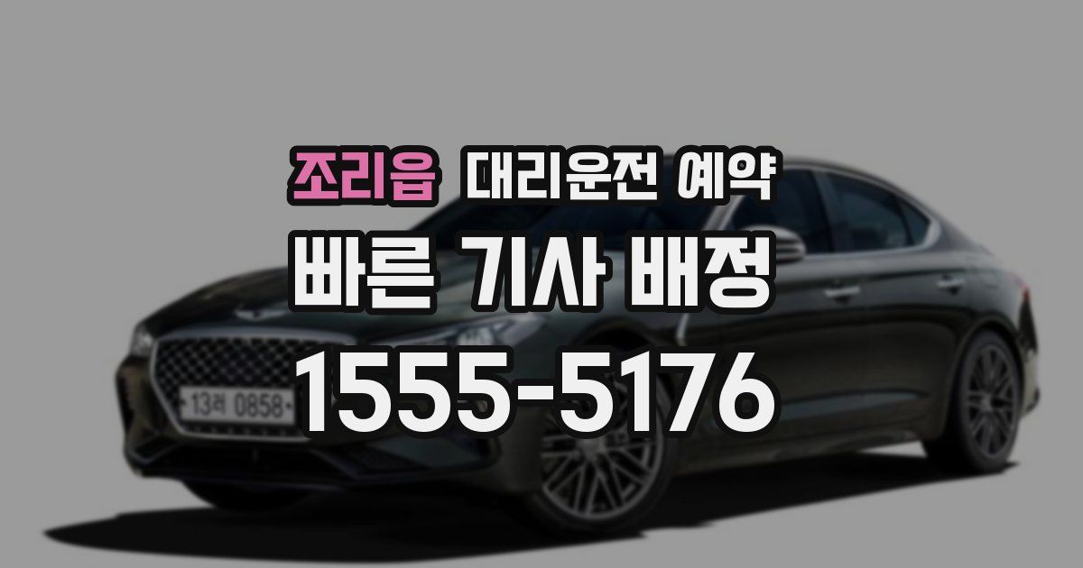 조리읍 대리운전 예약