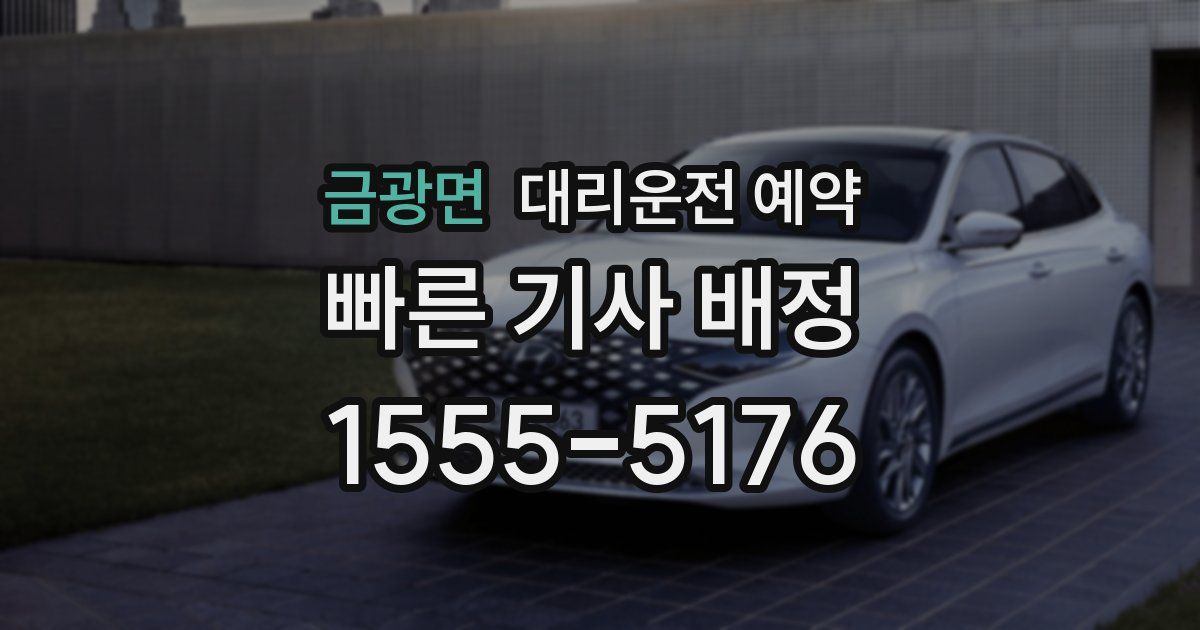 금광면 대리운전 예약