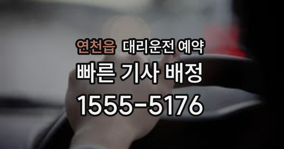 연천읍 대리운전 예약