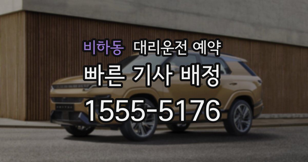 비하동 대리운전 예약