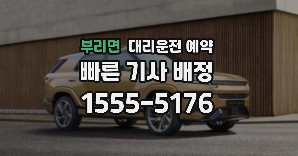 부리면 대리운전 예약