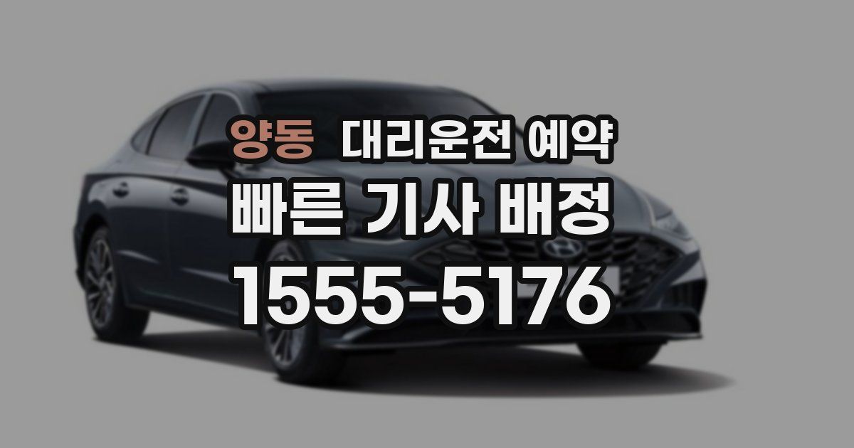 양동 대리운전 예약