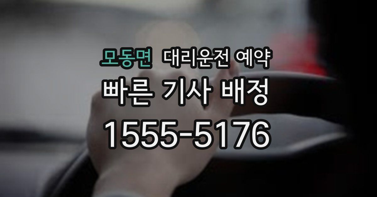 모동면 대리운전 예약