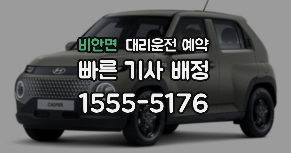 비안면 대리운전 예약