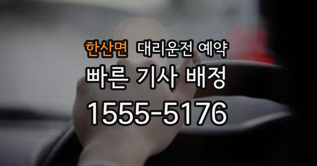 한산면 대리운전 예약