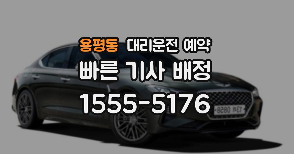 용평동 대리운전 예약