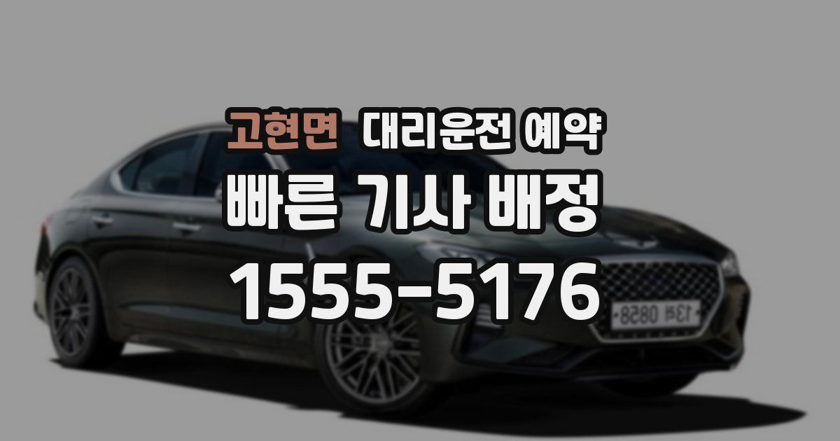 고현면 대리운전 예약