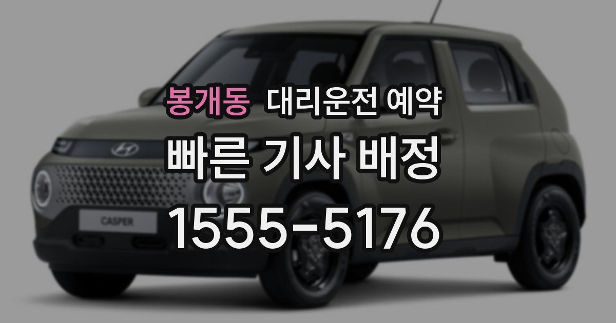 봉개동 대리운전 예약