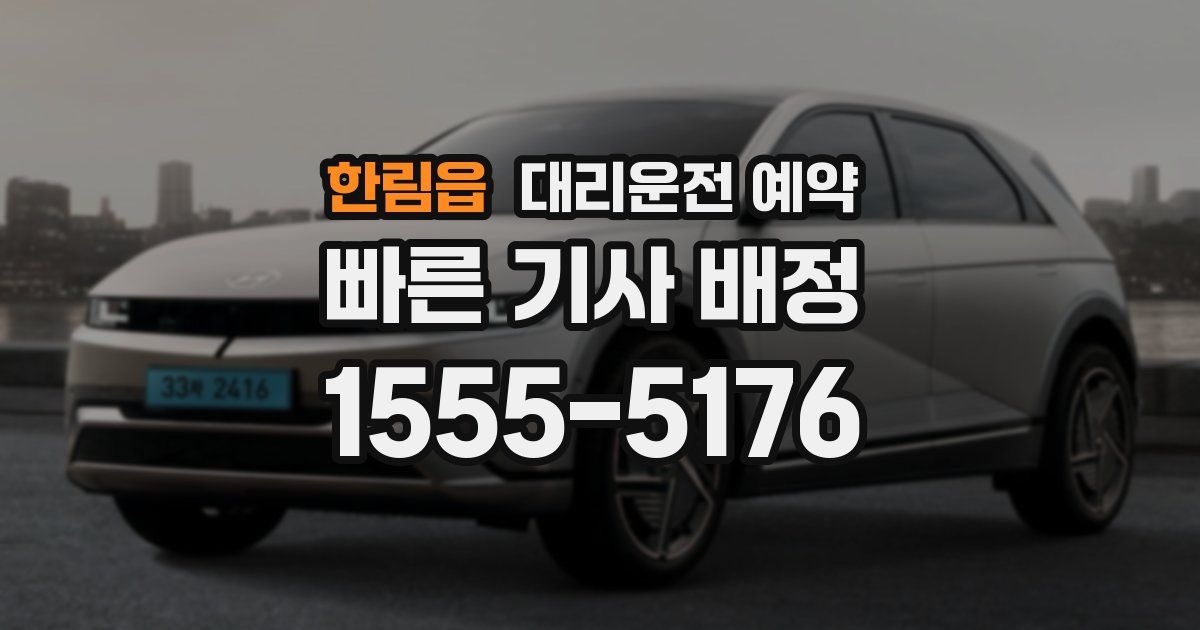 한림읍 대리운전 예약