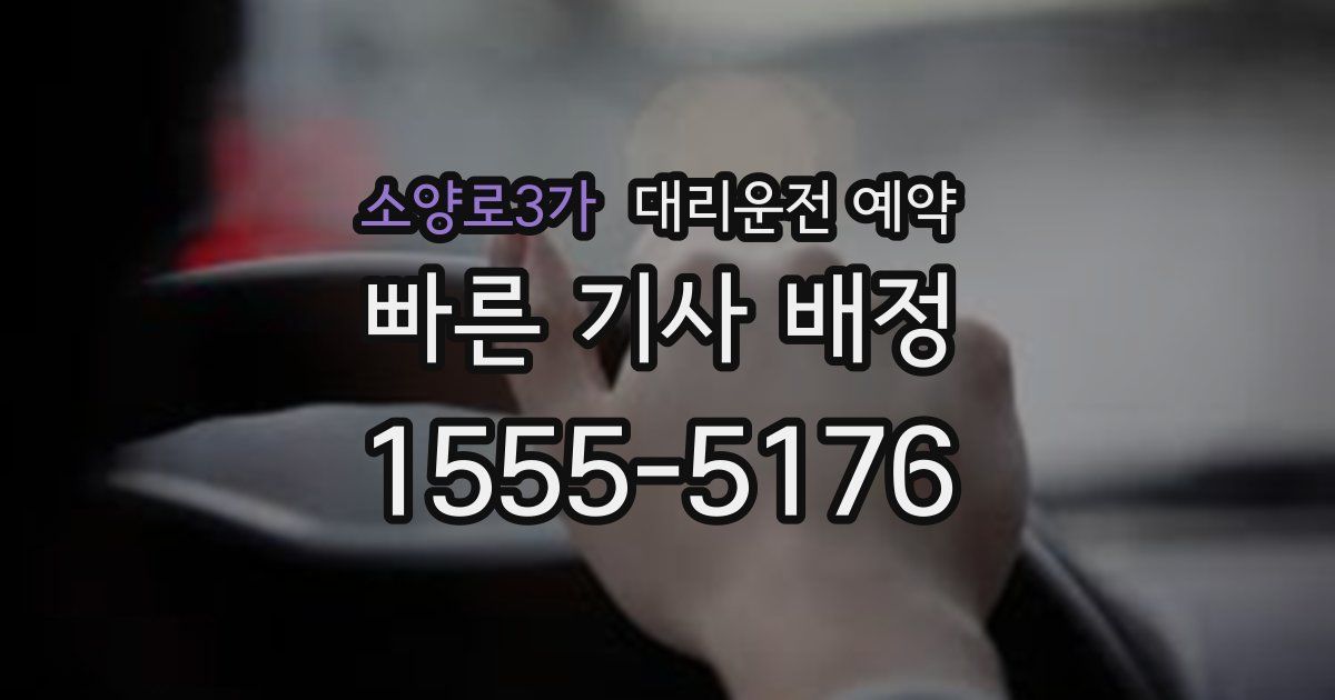 소양로3가 대리운전 예약