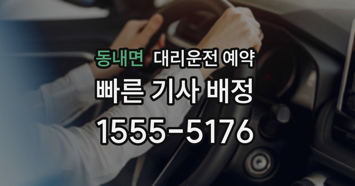동내면 대리운전 예약