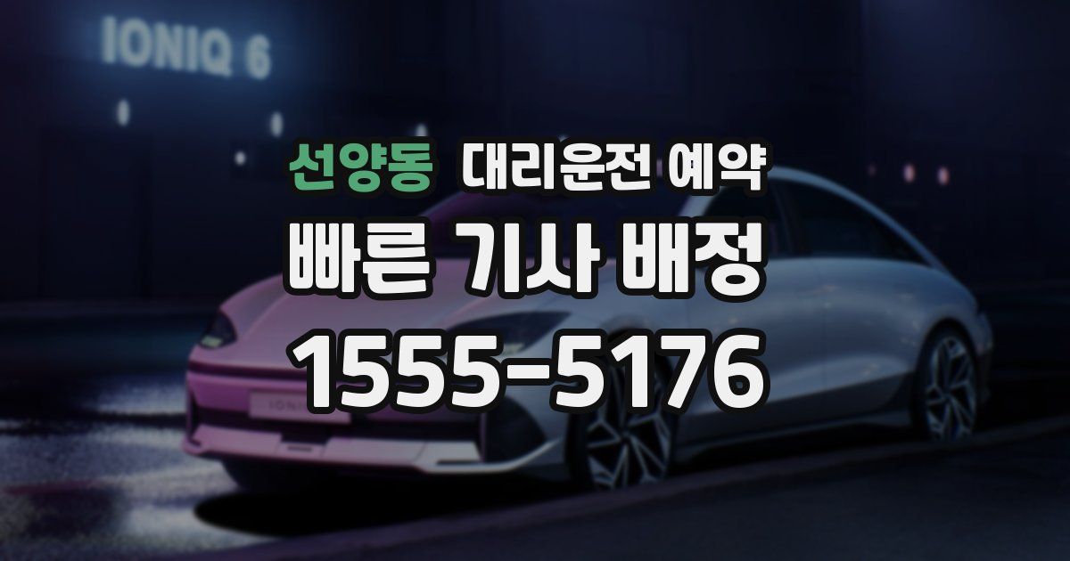 선양동 대리운전 예약