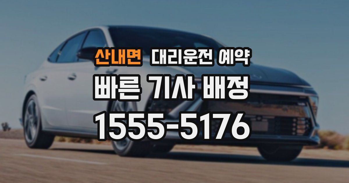 산내면 대리운전 예약