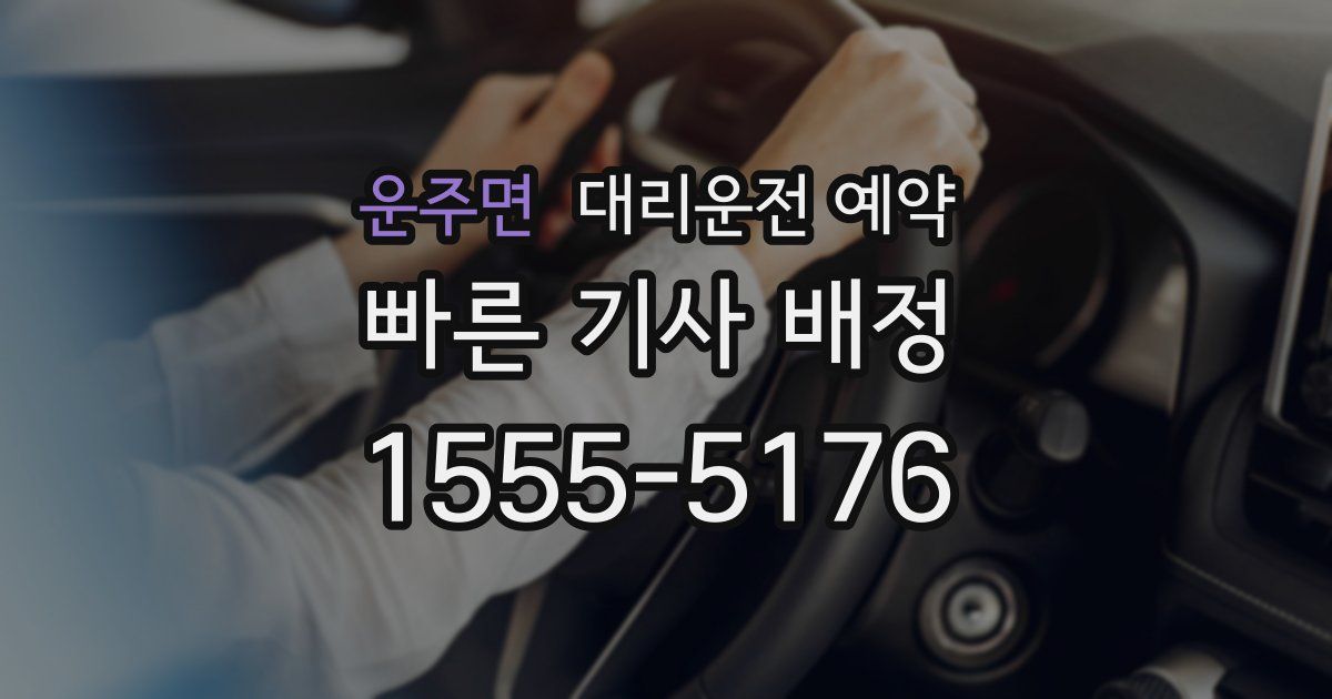 운주면 대리운전 예약