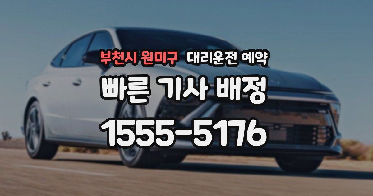 부천시 원미구 대리운전 예약