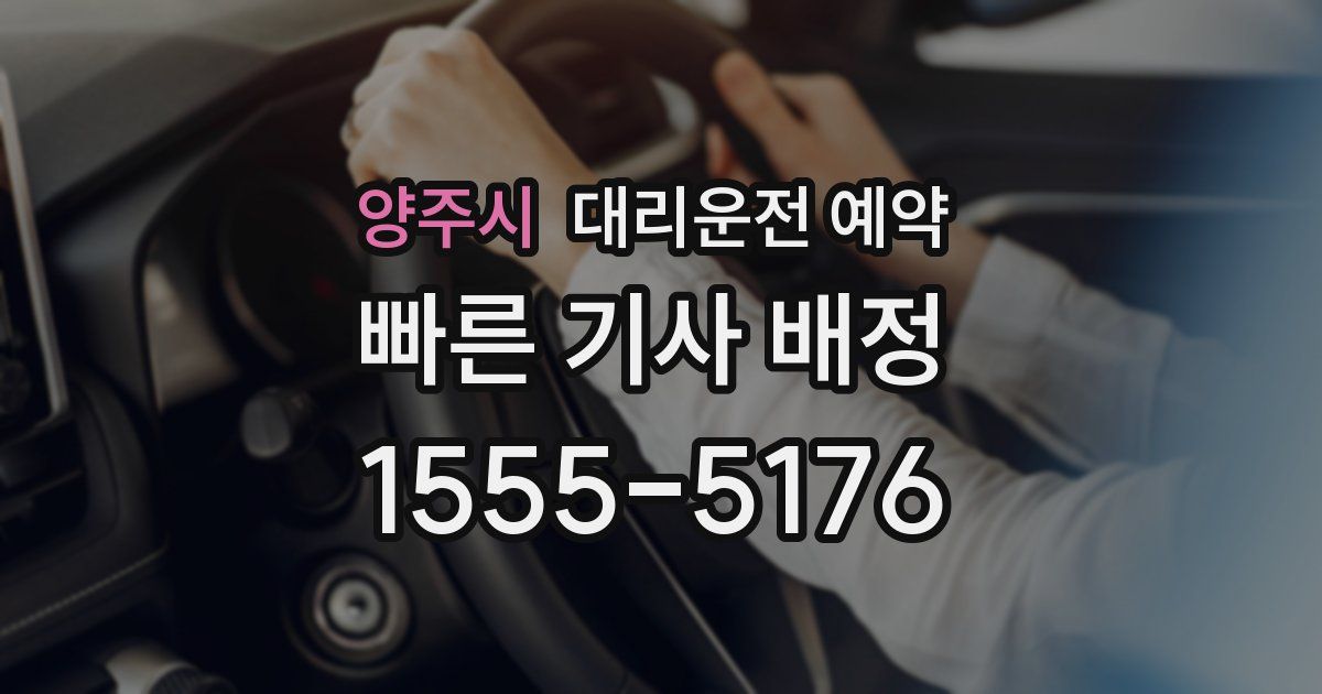 양주시 대리운전 예약
