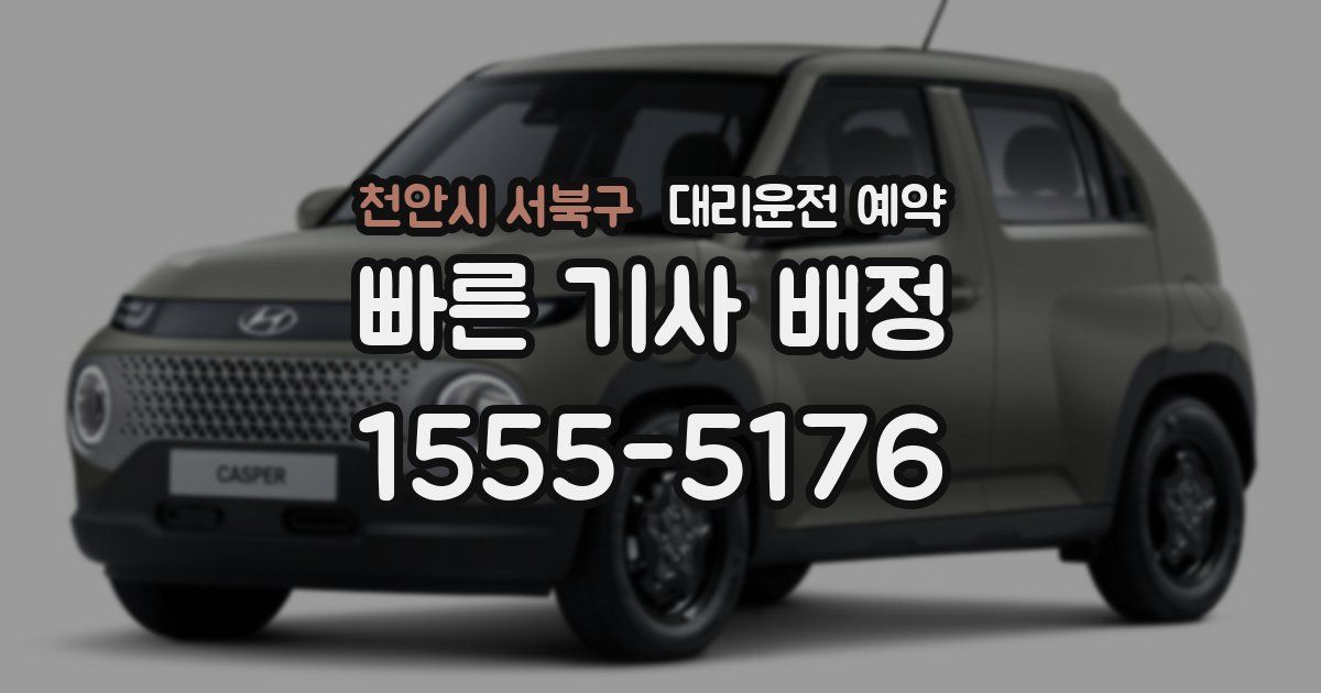 천안시 서북구 대리운전 예약