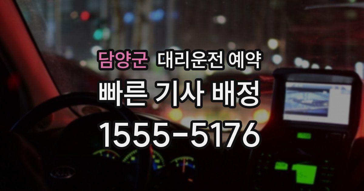 담양군 대리운전 예약