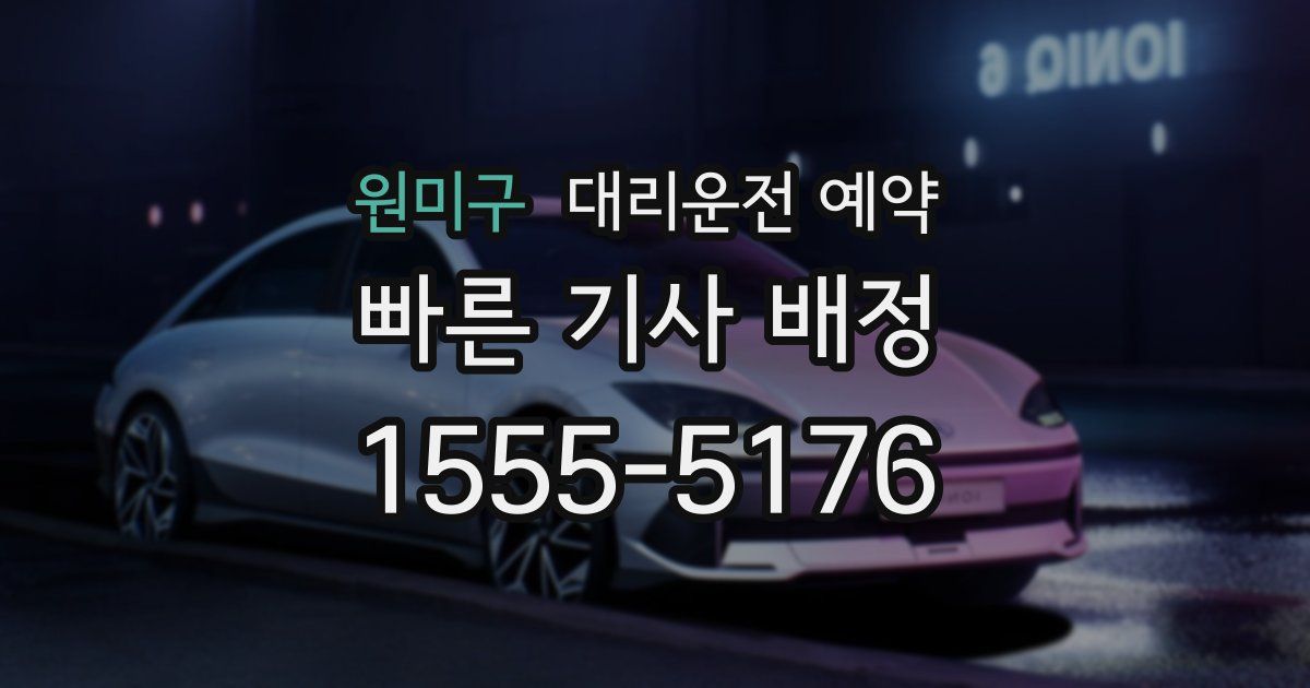 원미구 대리운전 예약