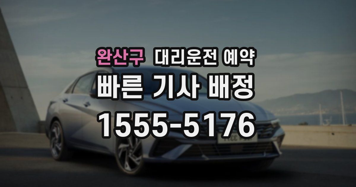 완산구 대리운전 예약