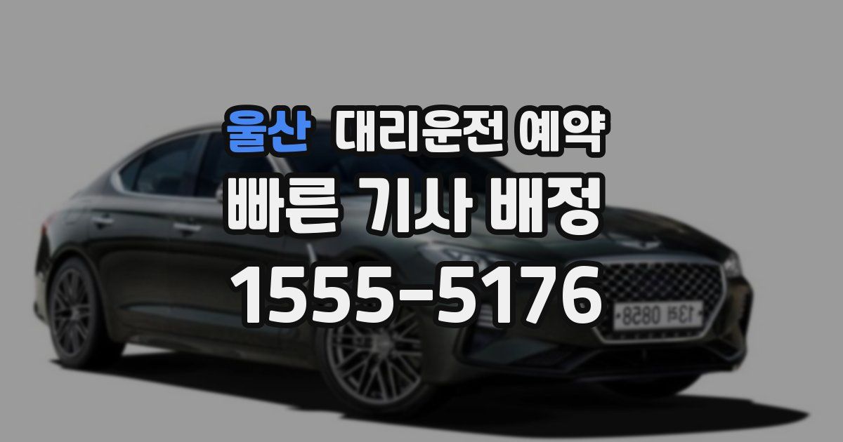 울산 대리운전 예약