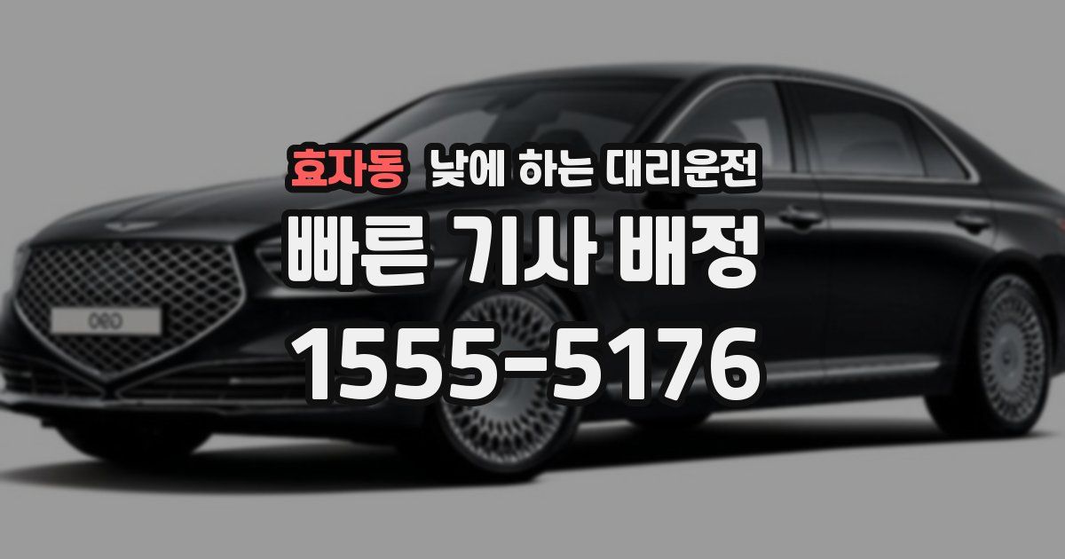 효자동 낮에 하는 대리운전