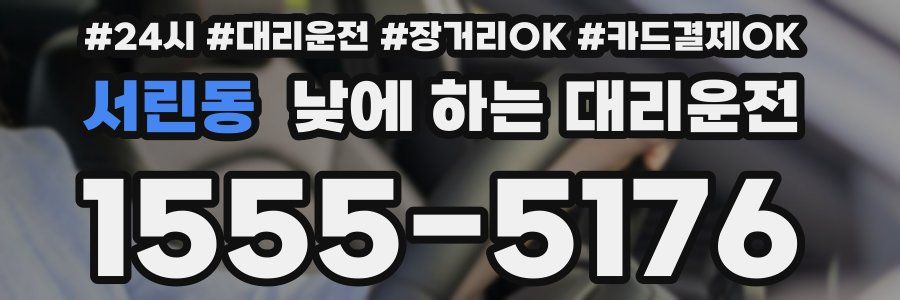 서린동 낮에 하는 대리운전