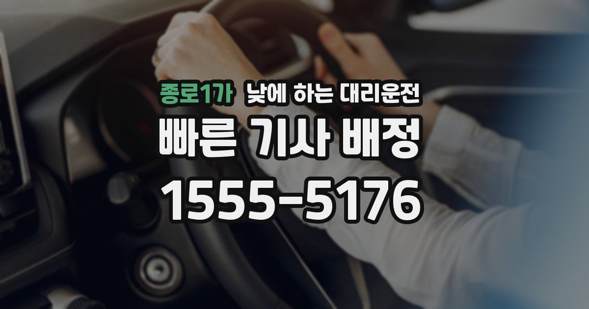 종로1가 낮에 하는 대리운전