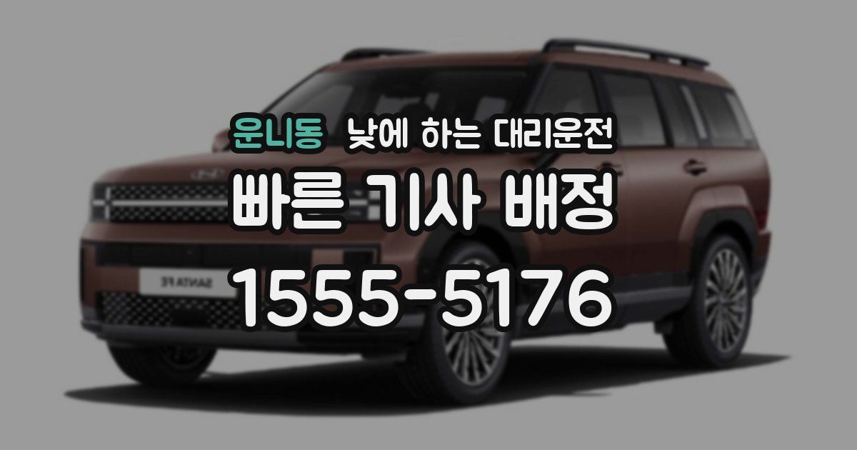 운니동 낮에 하는 대리운전