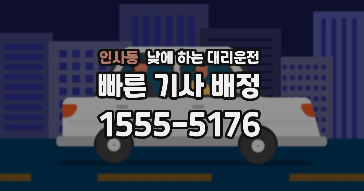 인사동 낮에 하는 대리운전