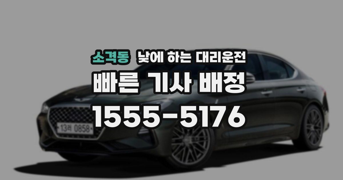 소격동 낮에 하는 대리운전