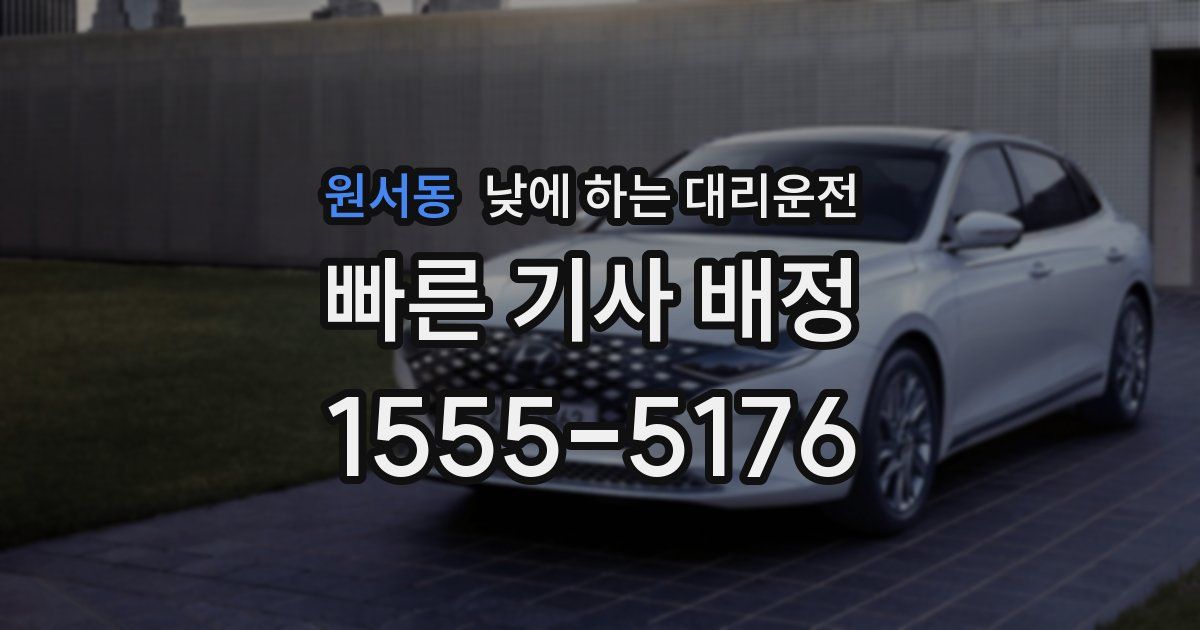 원서동 낮에 하는 대리운전