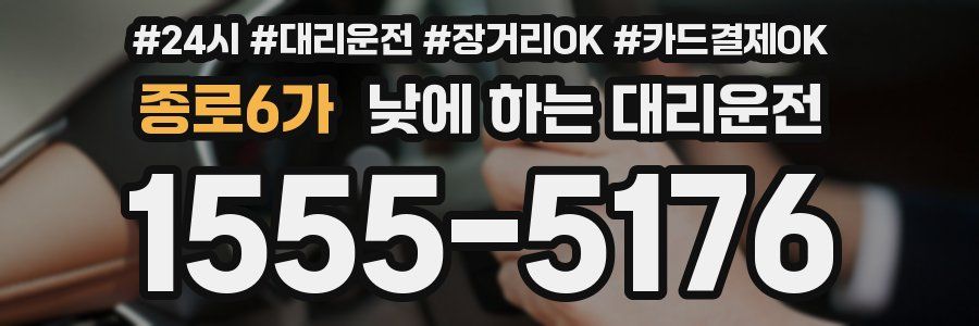 종로6가 낮에 하는 대리운전