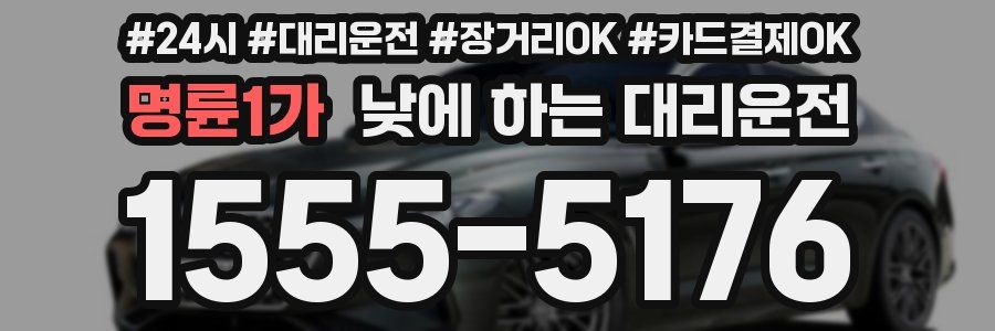 명륜1가 낮에 하는 대리운전