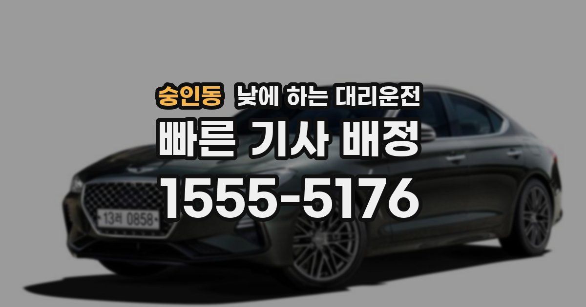 숭인동 낮에 하는 대리운전