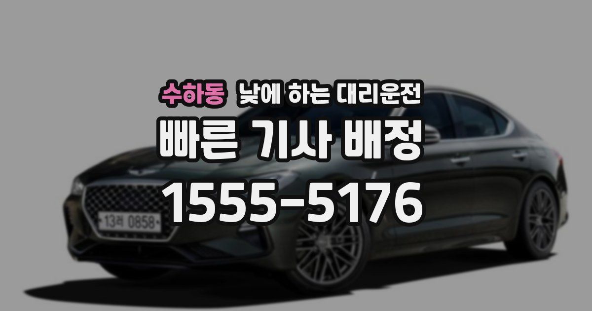 수하동 낮에 하는 대리운전