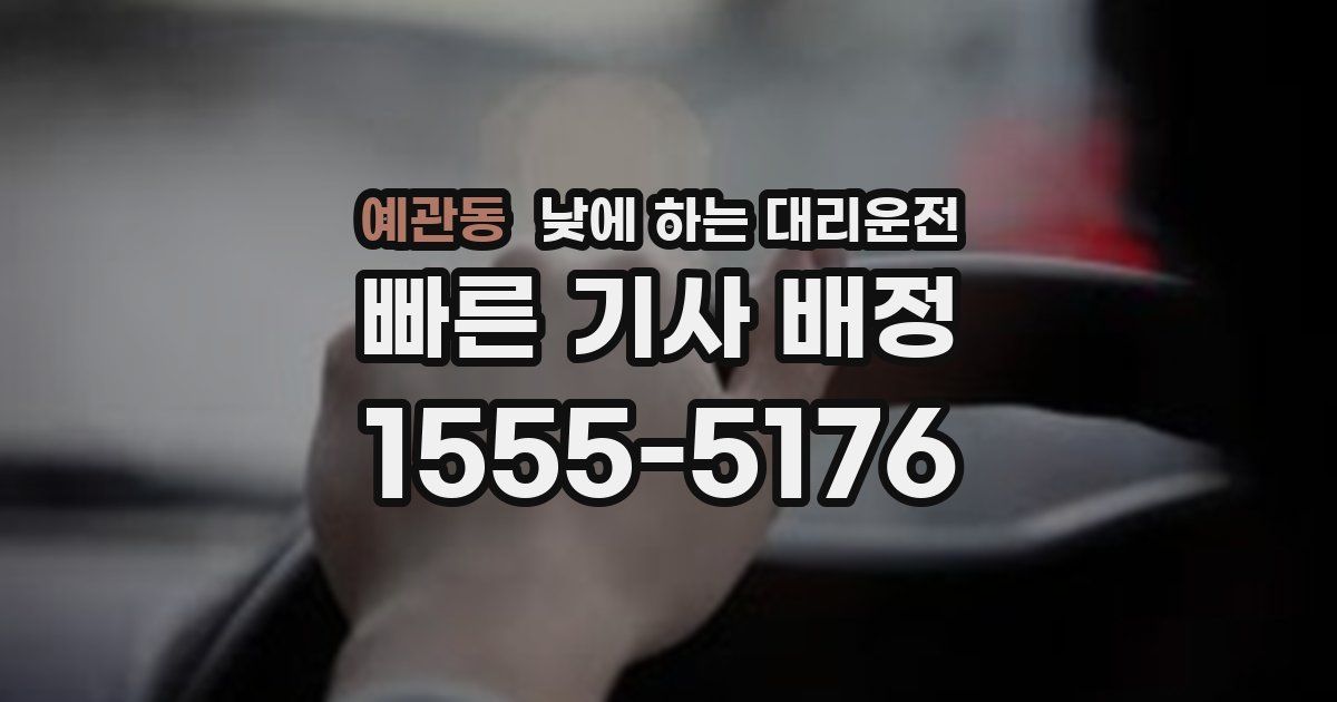 예관동 낮에 하는 대리운전