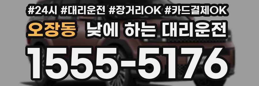 오장동 낮에 하는 대리운전