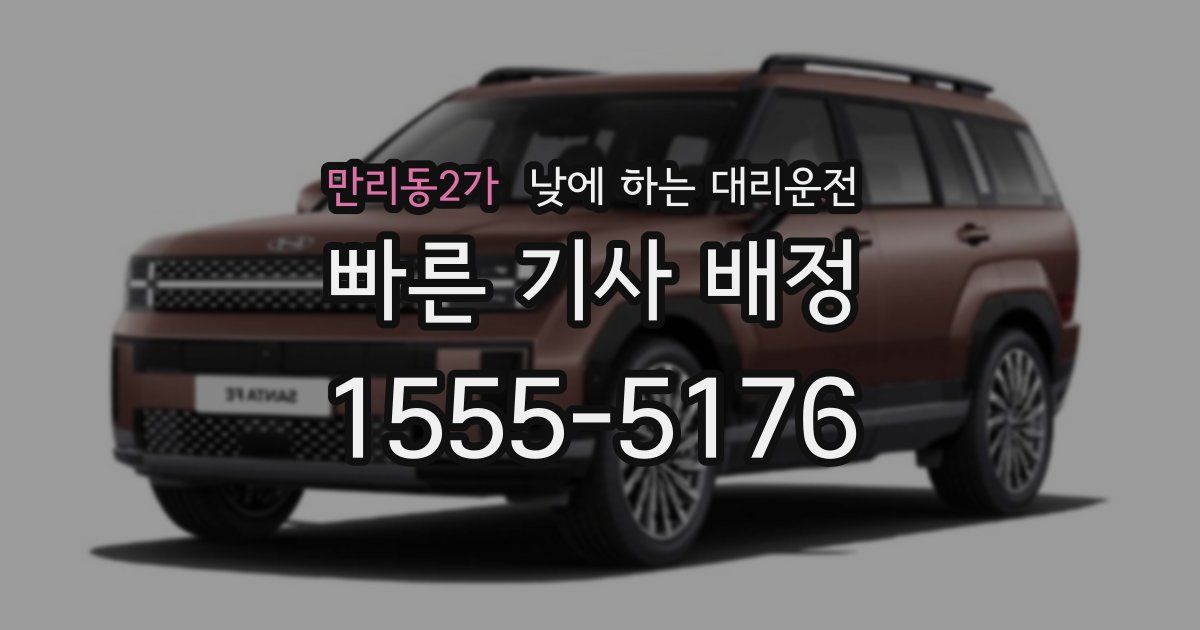 만리동2가 낮에 하는 대리운전