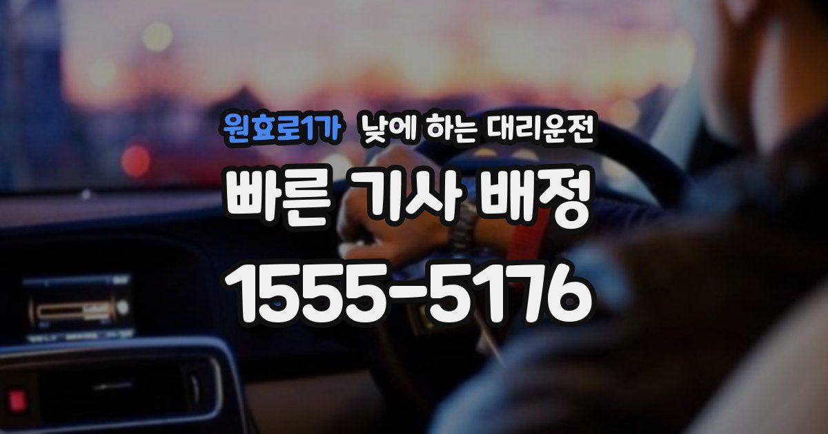 원효로1가 낮에 하는 대리운전