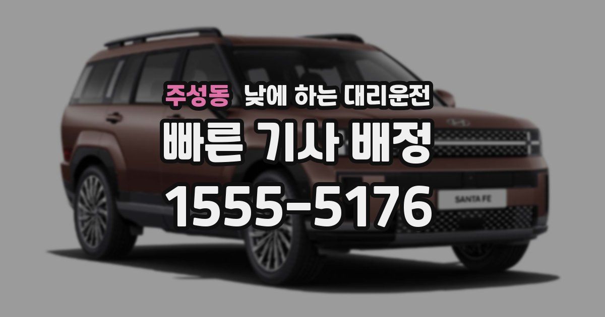 주성동 낮에 하는 대리운전