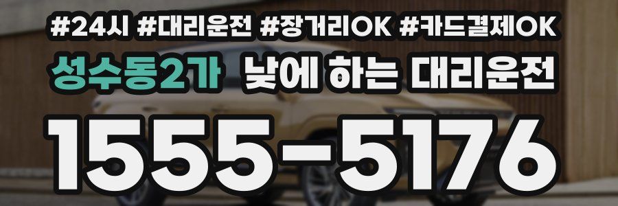 성수동2가 낮에 하는 대리운전