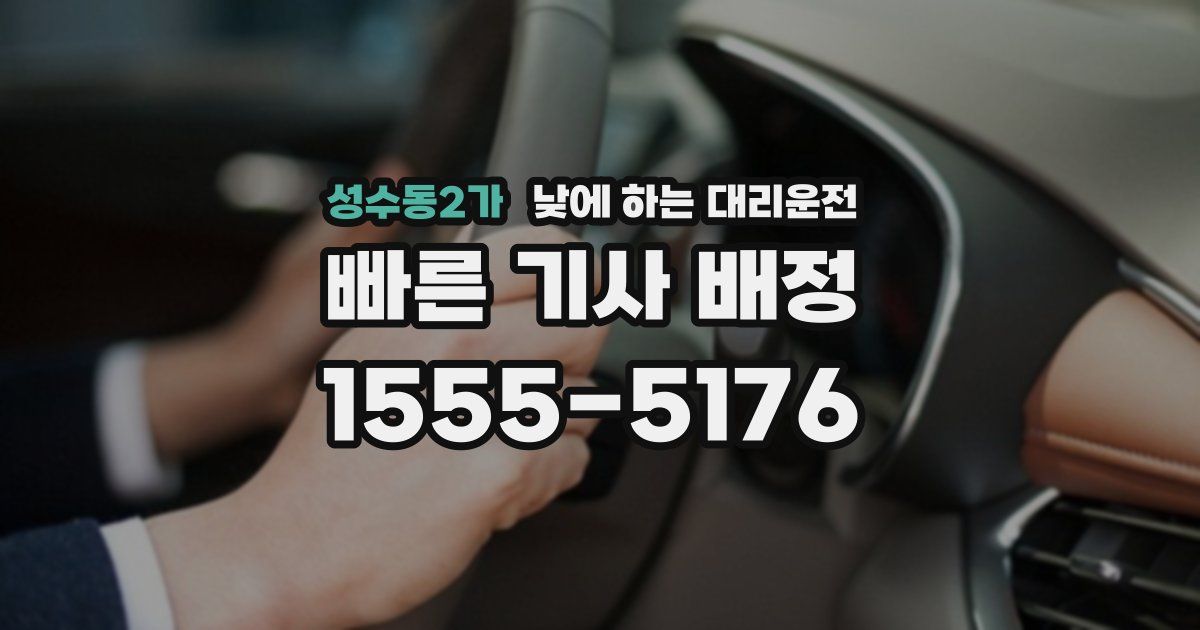 성수동2가 낮에 하는 대리운전