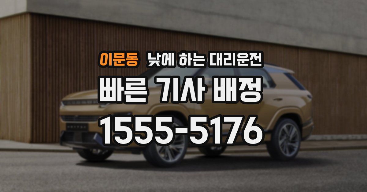 이문동 낮에 하는 대리운전