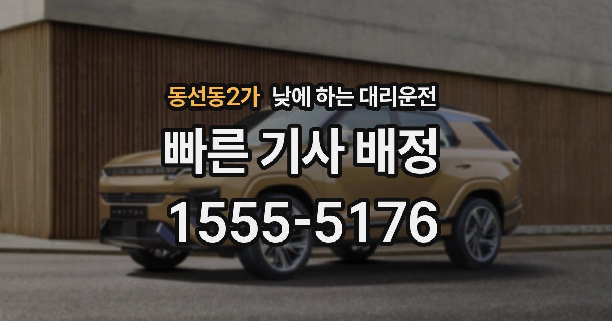 동선동2가 낮에 하는 대리운전