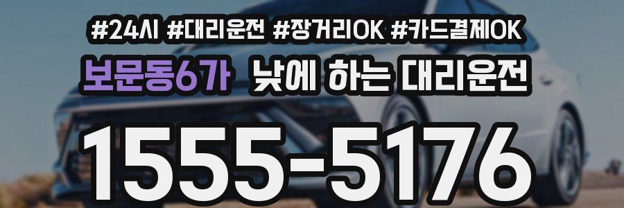 보문동6가 낮에 하는 대리운전