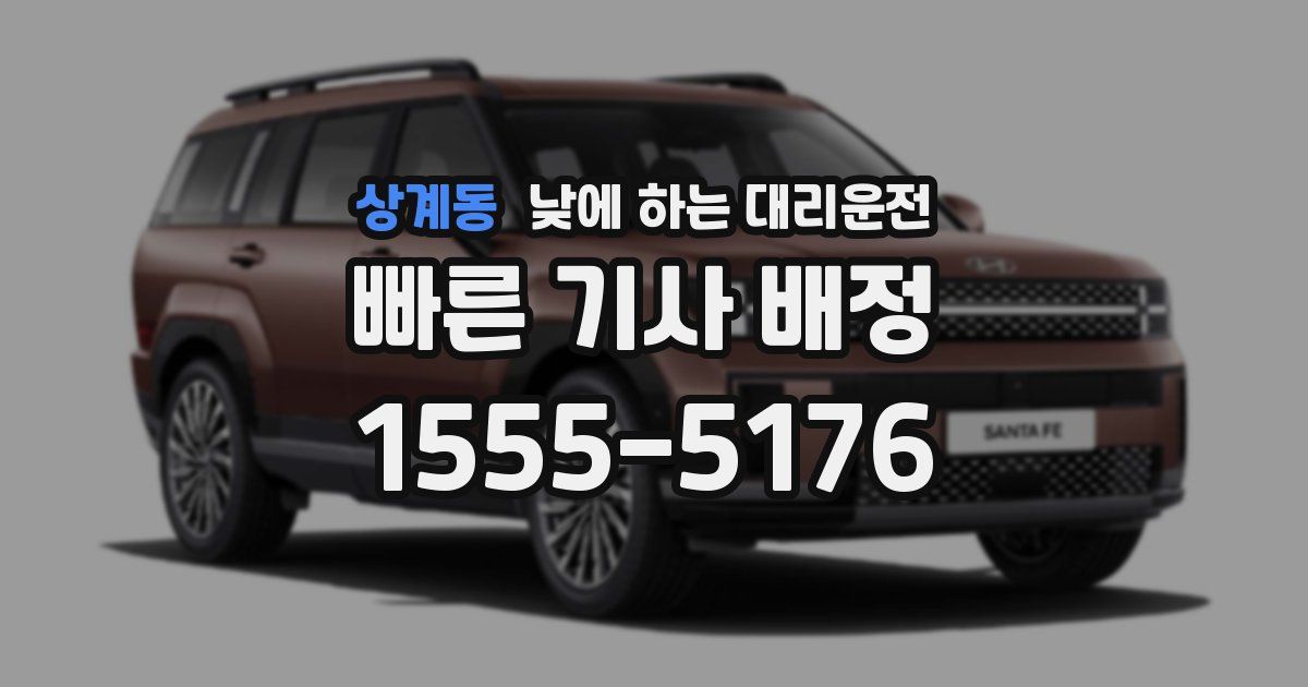 상계동 낮에 하는 대리운전