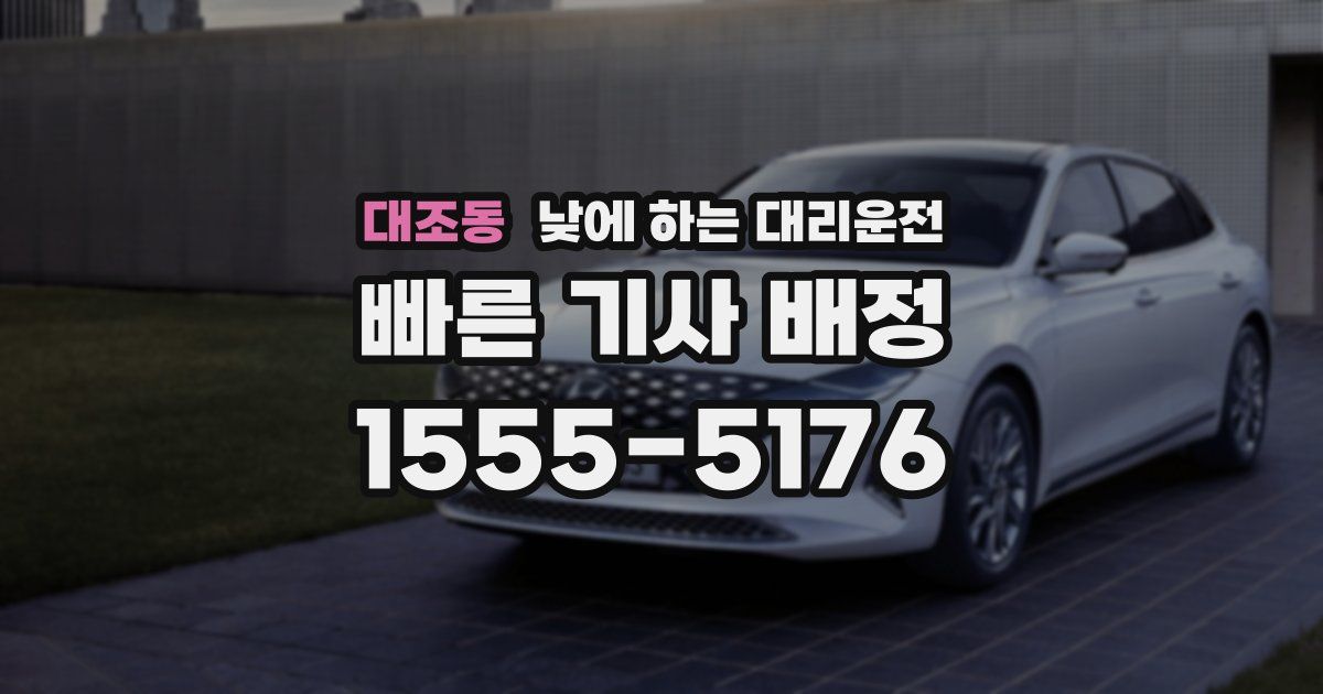 대조동 낮에 하는 대리운전